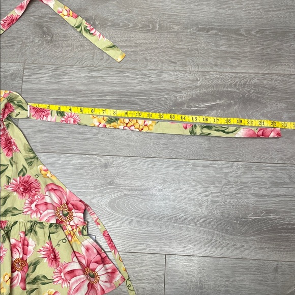 April Cornell 100% Cotton Garden Floral Ruffle Tiered Pocket Kitchen Apron - Picture 13 of 16